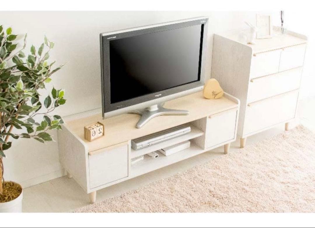 テレビ台 ローボード 収納付き 幅120cm 白 32型 北欧風テレビラック