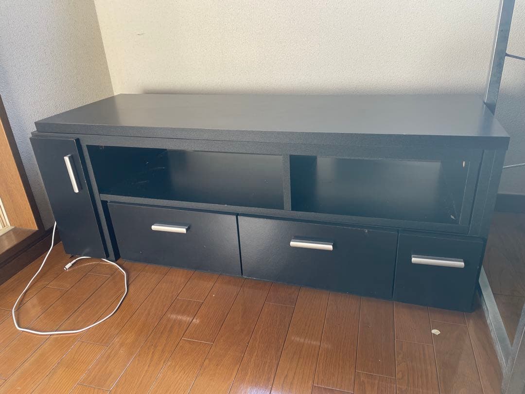 ブラックテレビ台 引き出し付き