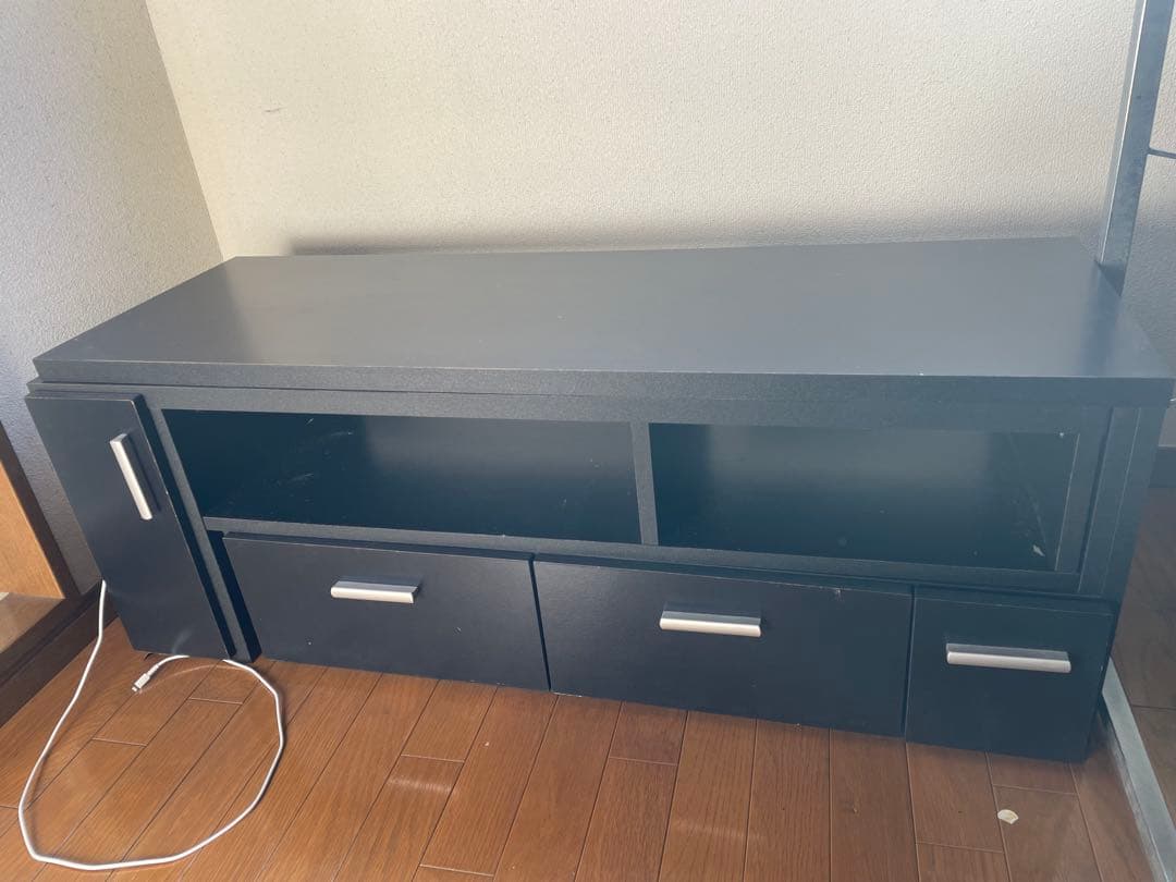 ブラックテレビ台 引き出し付き