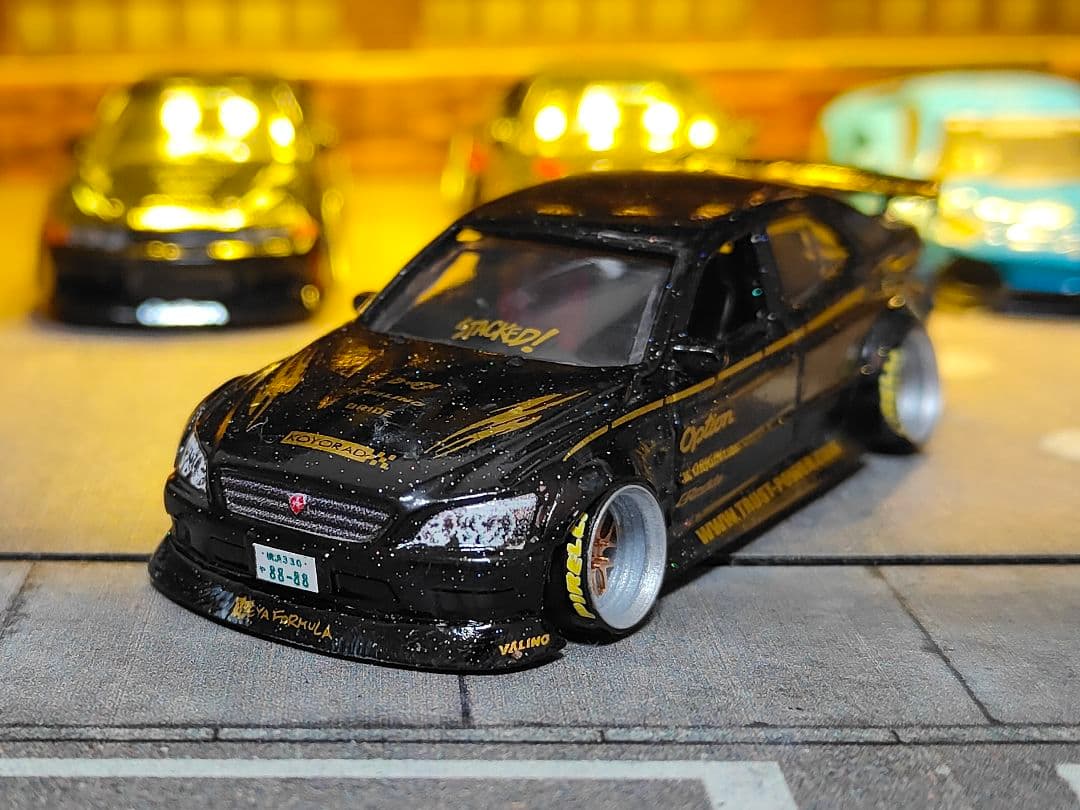 ホットウィールカスタム トヨタ アルテッツァ フルエアロ ドリ車深リムトミカ改造