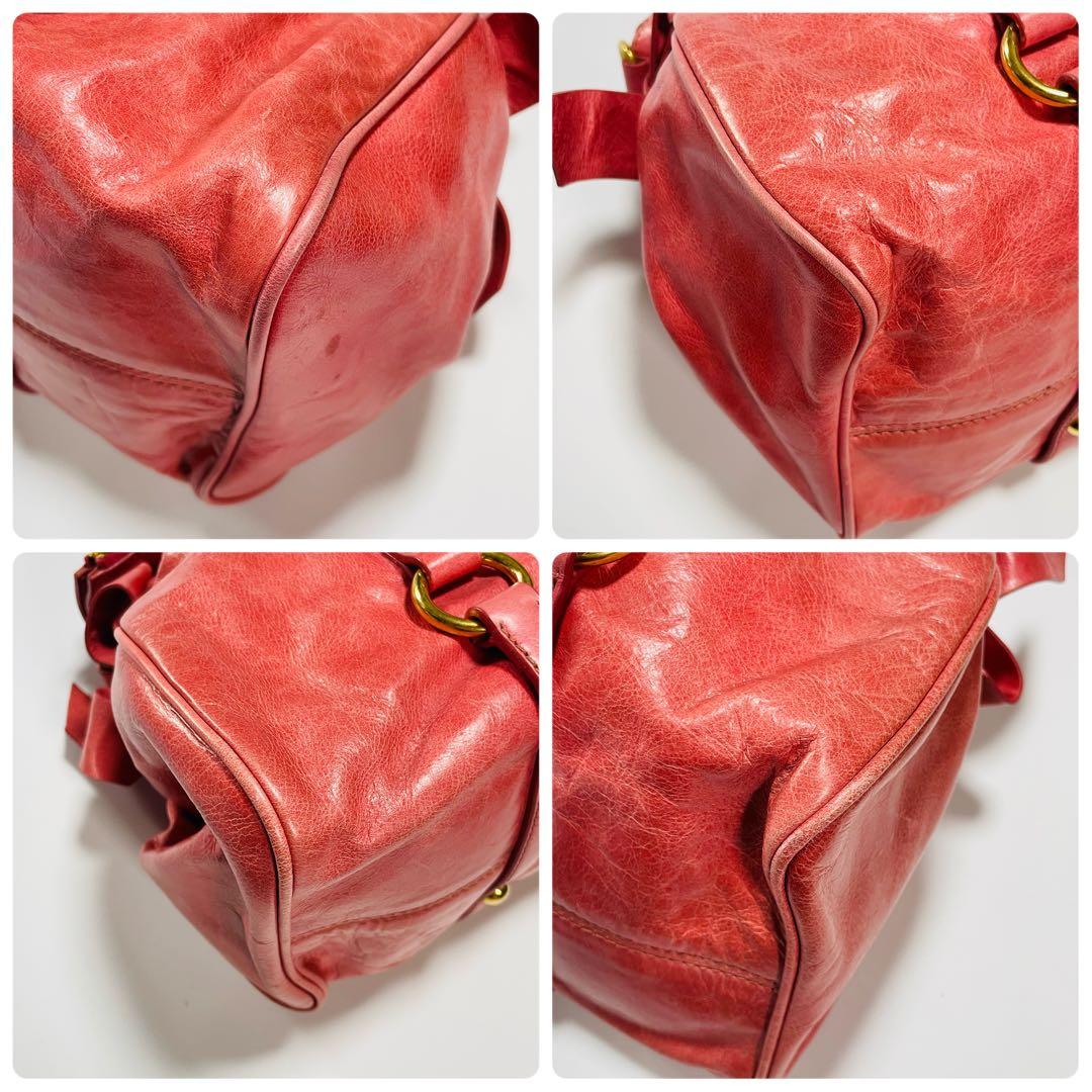 バッグ miu miu vitello lux pink y2k hand bag