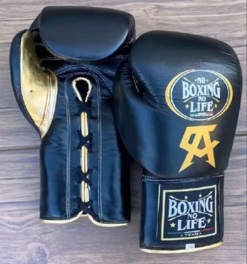 NO BOXING NO LIFE ボクシンググローブ 8ozブラック/ゴールド