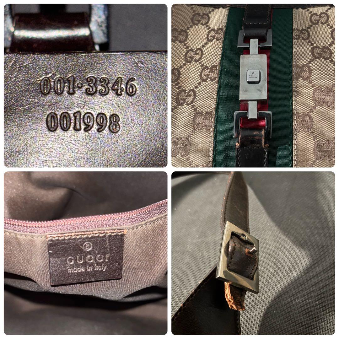 【本物】グッチ ジャッキー シェリーライン GGキャンバス y2k ハンドバッグ