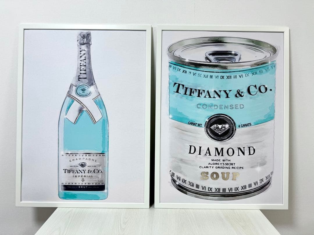 No.255フレーム付きキャンバスアート　ブランドアートポスター　Tiffany