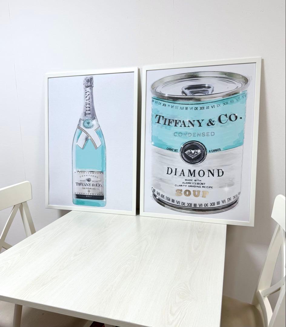 No.255フレーム付きキャンバスアート　ブランドアートポスター　Tiffany