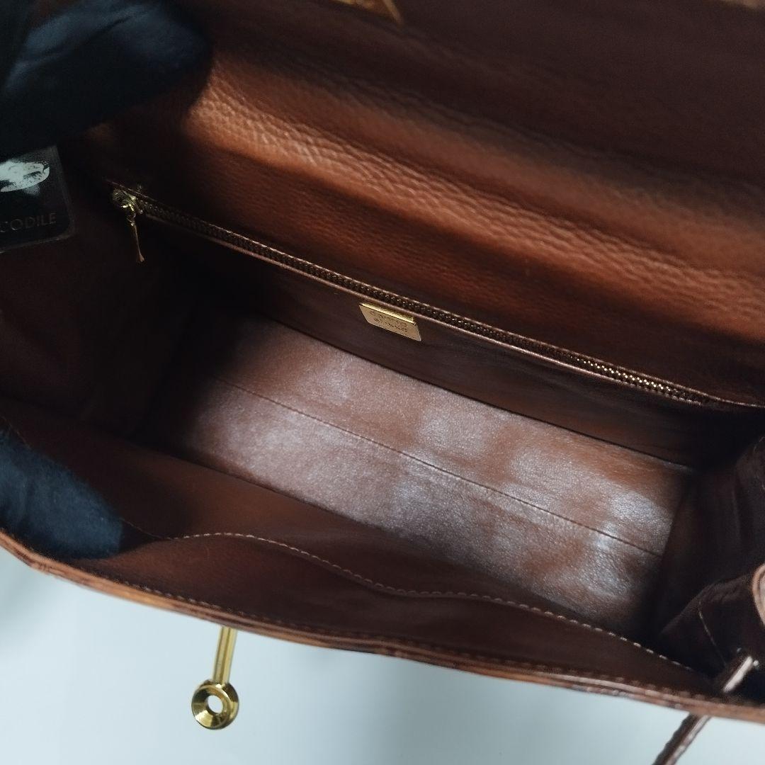 ほぼ未使用☆　Donna Elissa JRA　目地染め　クロコ　ハンドバッグ