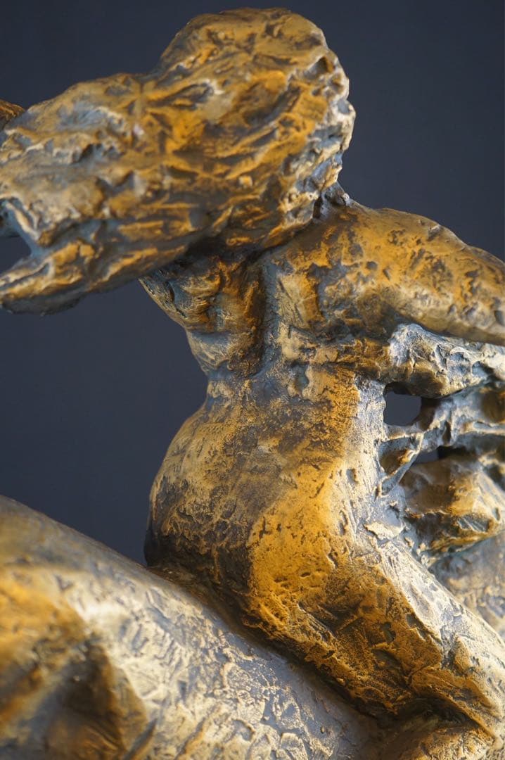 彫刻家 北村西望 作 ブロンズ像 『平和の女神』1965年 大理石台付 保証品