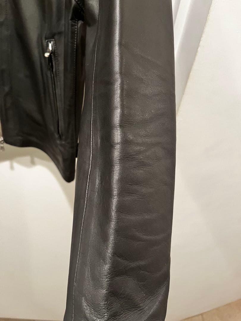 y*屋様 CINQUANTA／チンクワンタ グレー レザー シングルライダースジ