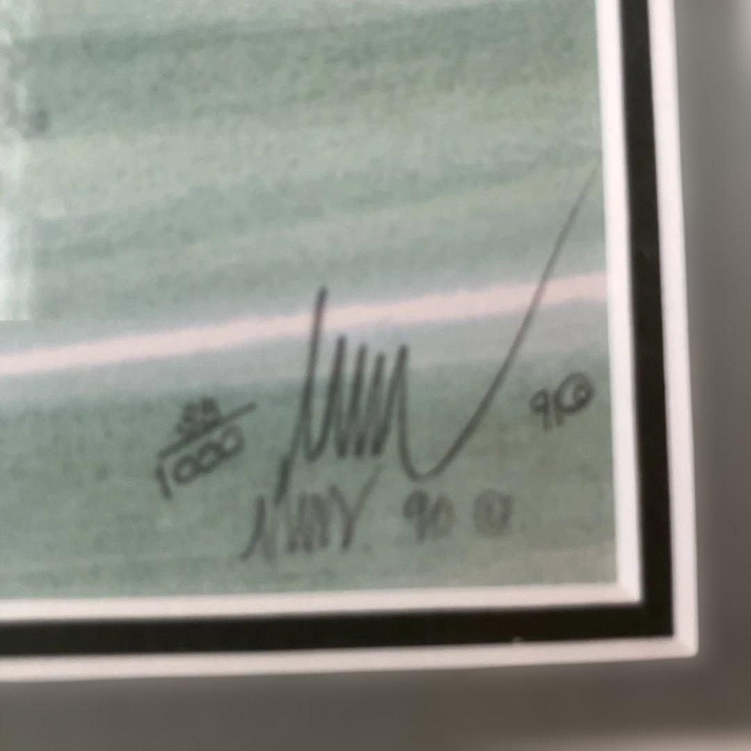 未使用　水彩画 鶴 サイン入り