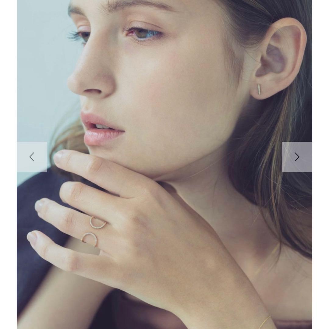 【ロミ様】ete K18YG パーティクル リング　ダイヤモンド0.1ct15号