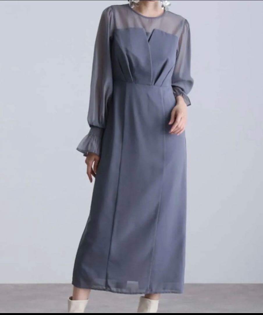 atlo パーティドレス　結婚式　長袖　レディース　披露宴 ドレス シースルー