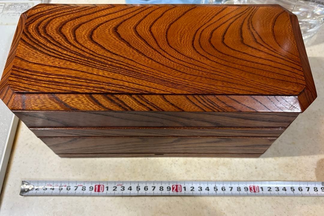 木製 3段重箱 漆器 茶色