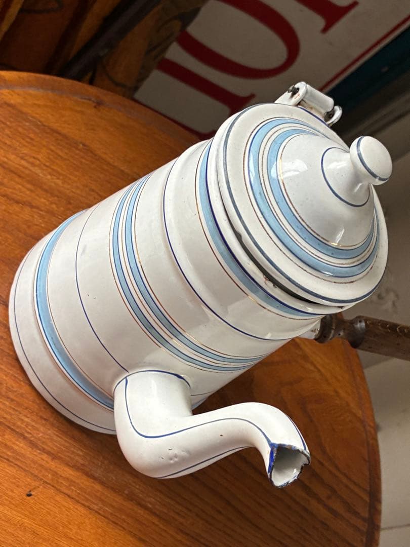 フランス　アンティーク　ホーロー　ポット　ショコラティエール　エトワール社　レア