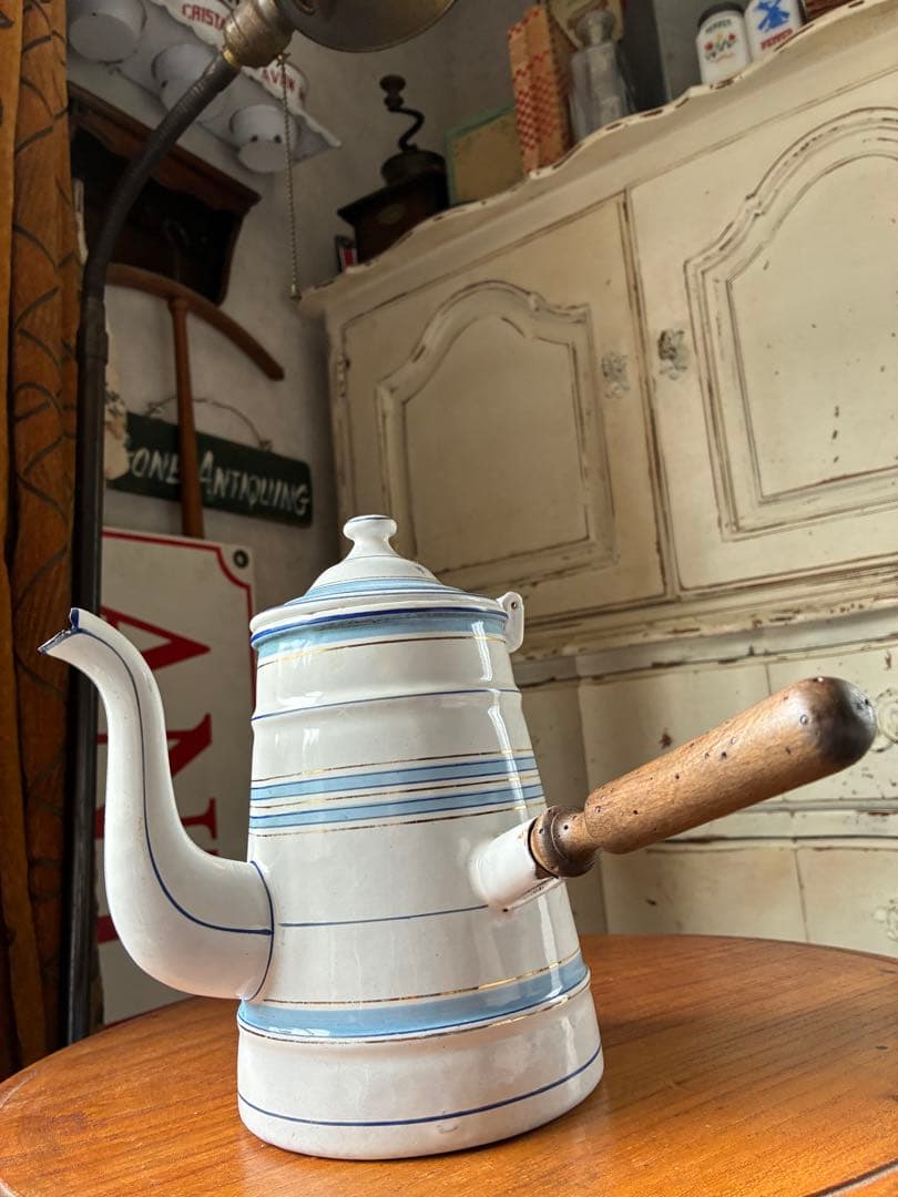 フランス　アンティーク　ホーロー　ポット　ショコラティエール　エトワール社　レア