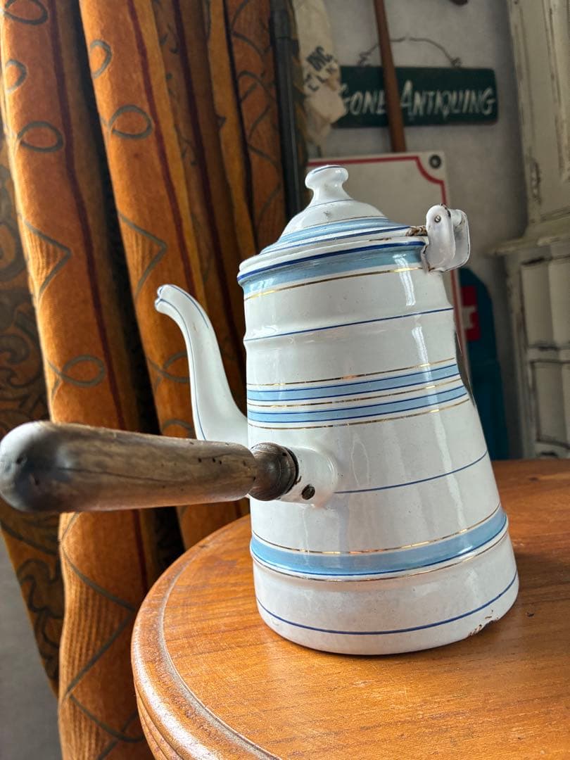 フランス　アンティーク　ホーロー　ポット　ショコラティエール　エトワール社　レア