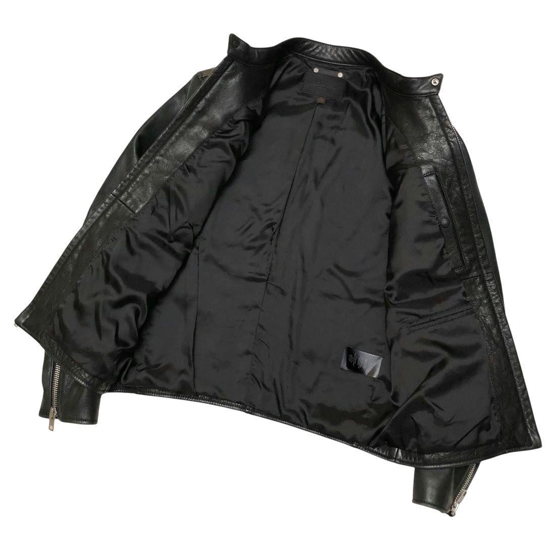 ★美品★コーチ シングルライダースジャケット シボ革 メタル スナップ ジップ