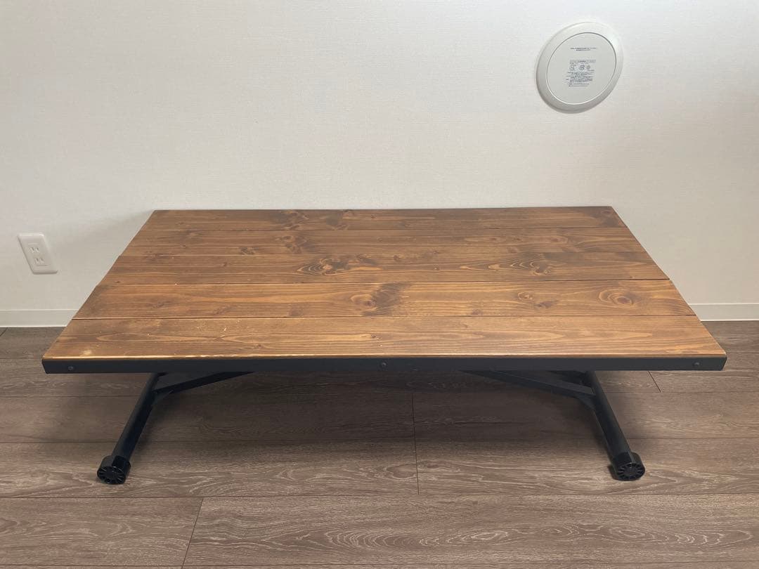 無段階昇降テーブル/インダストリアル/木製/ダイニングテーブル/センターテーブル