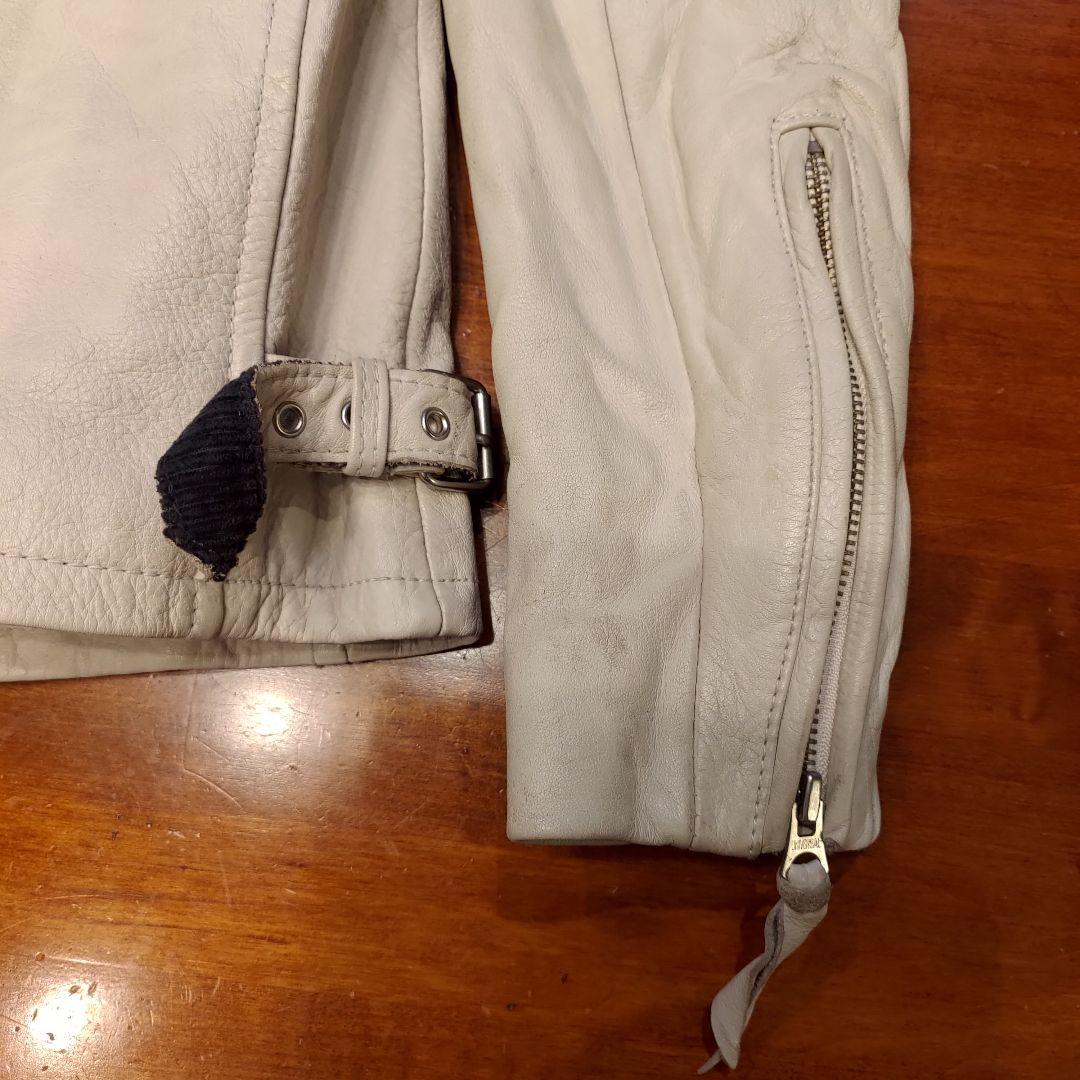 Schott ホワイトレザージャケット Mサイズ