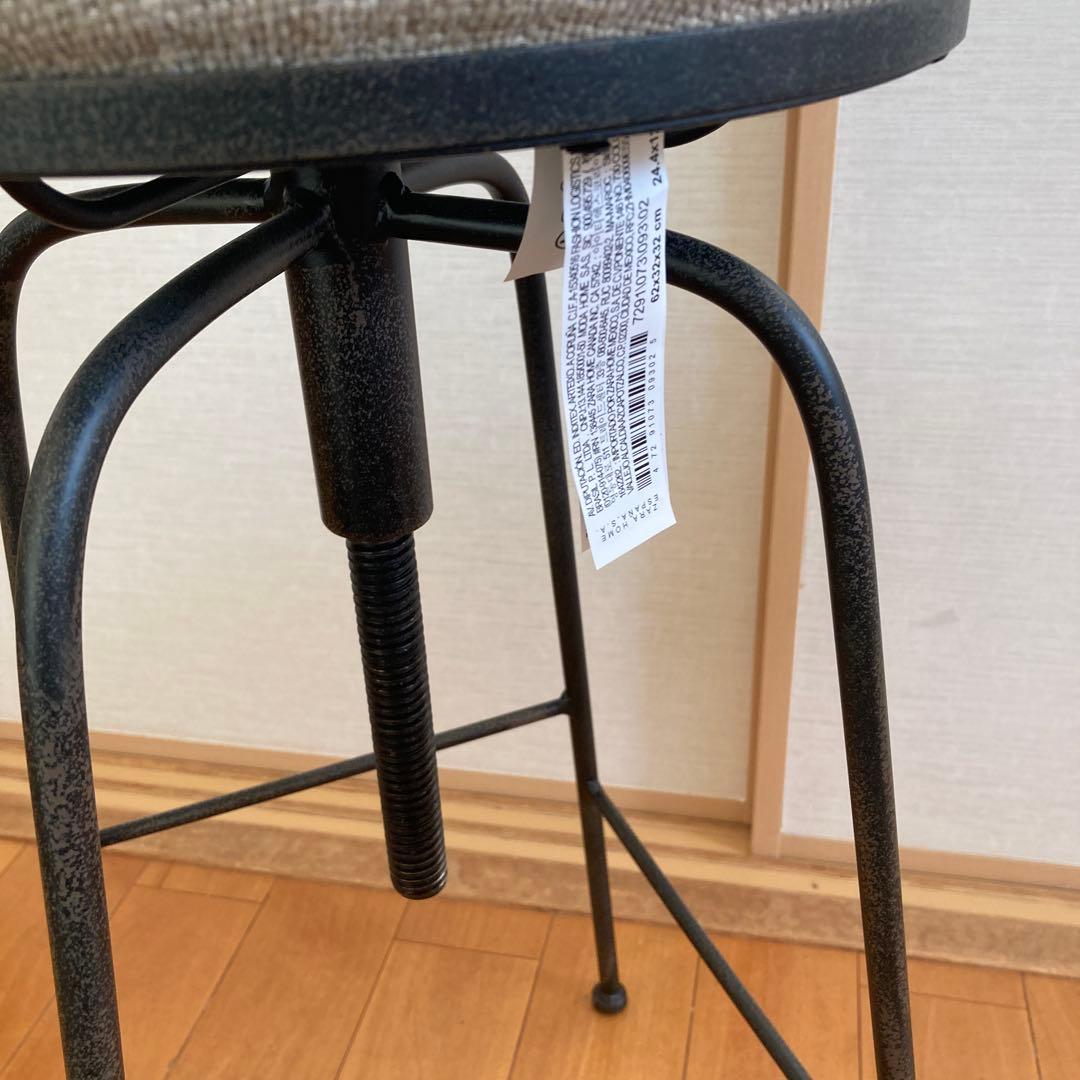 【Chiemiさまセット】ZARA  リネン スイベルバースツール2