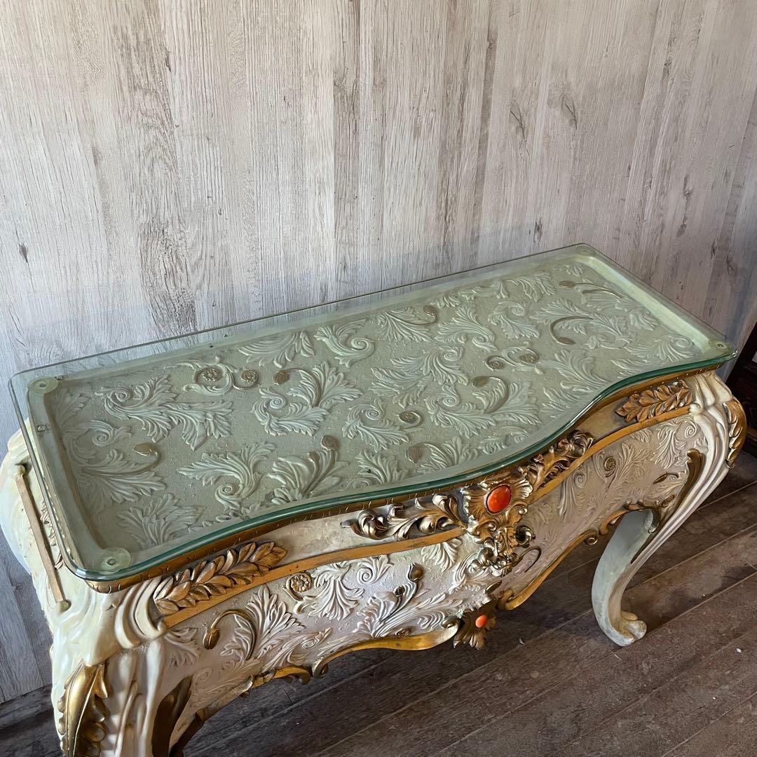 ロココ調 猫脚 アンティーク コンソールテーブル フランス家具 センターテーブル