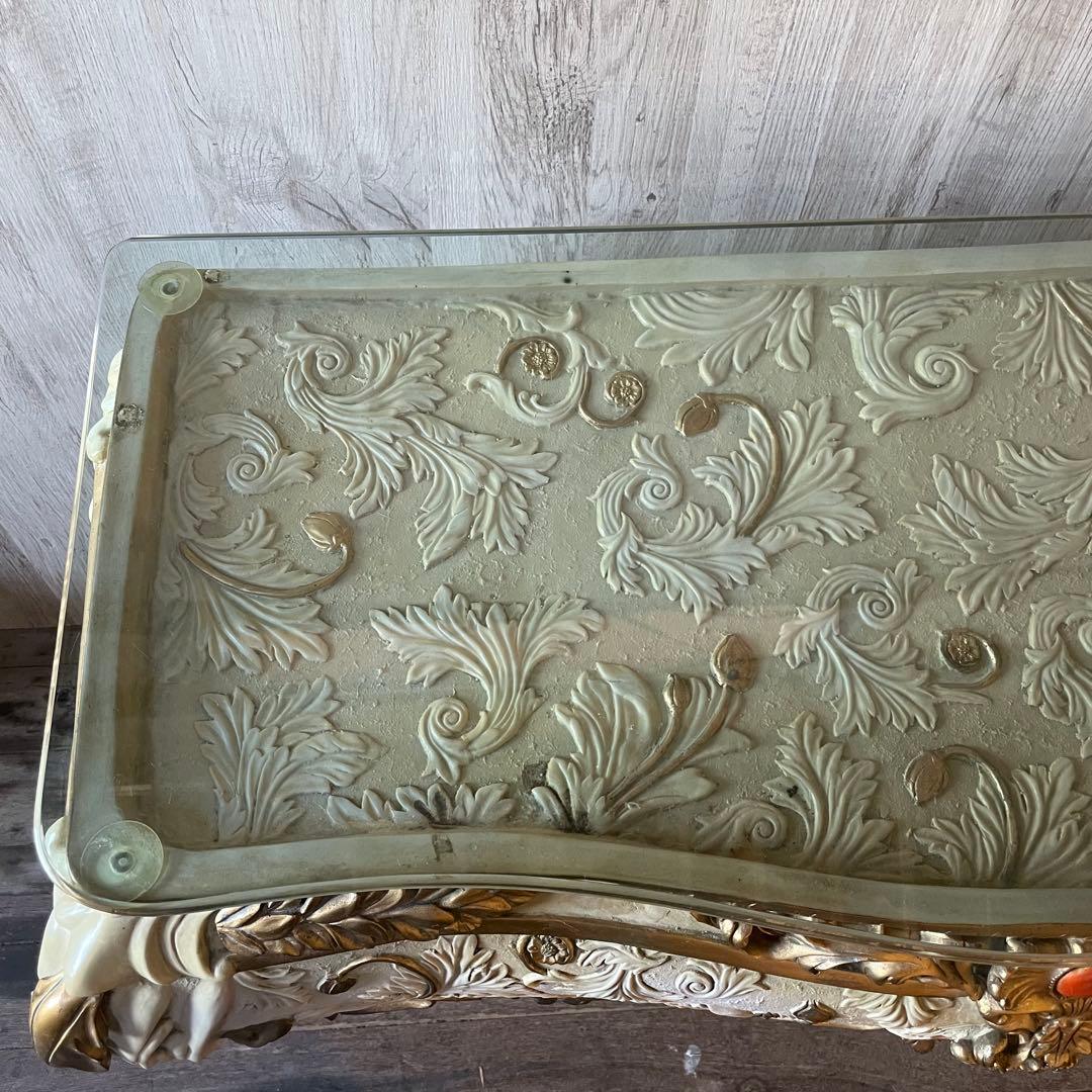 ロココ調 猫脚 アンティーク コンソールテーブル フランス家具 センターテーブル