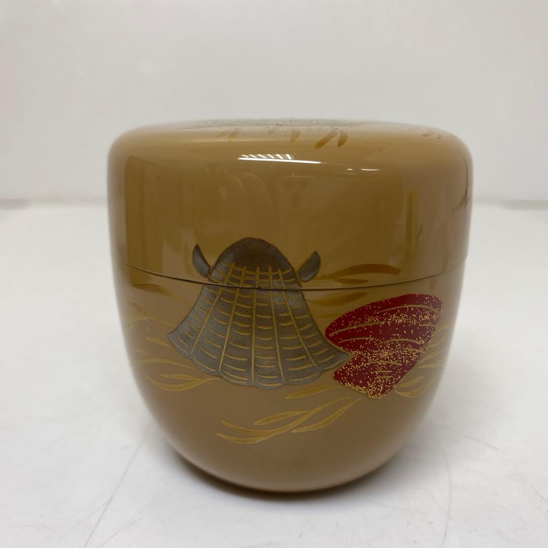 ☆茶3 倉山直彦　海松貝　中棗　幅約6.7㎝　共箱　東さ7-1111③