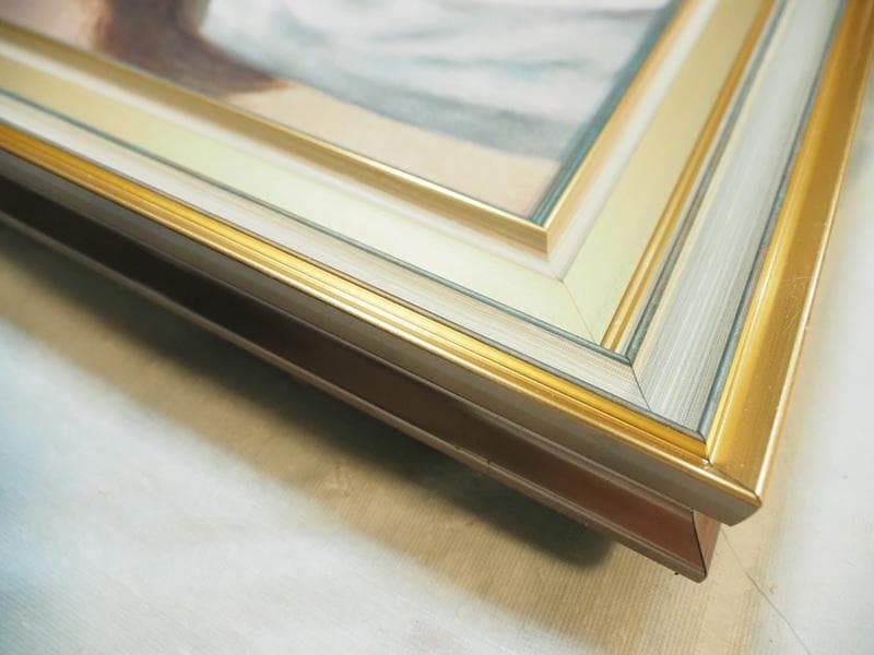 【限定値下げ】油彩画 女性肖像 人物画　油絵　藤井勉　F6　額付き　手描き　肉筆