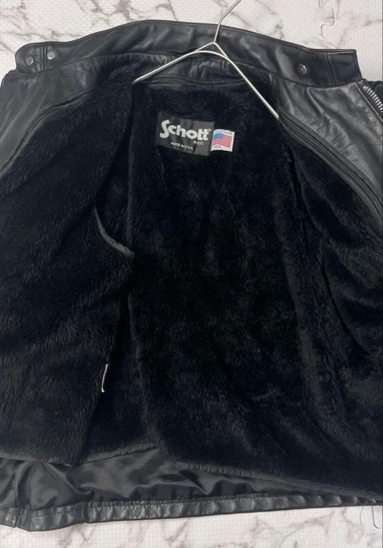 [美品]schott 641シングルライダース 46