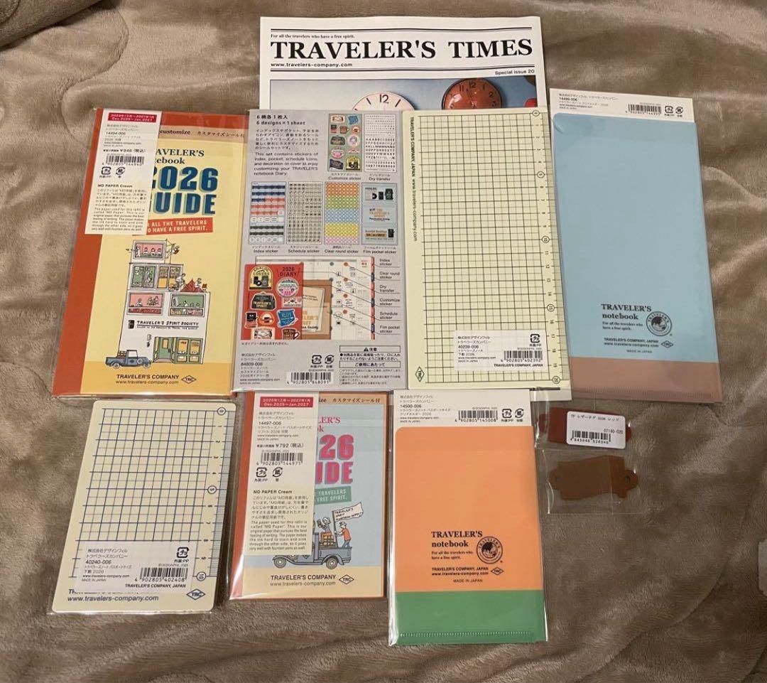 トラベラーズノート 2026 マンスリー レザータグ 新春くじ ステッカー