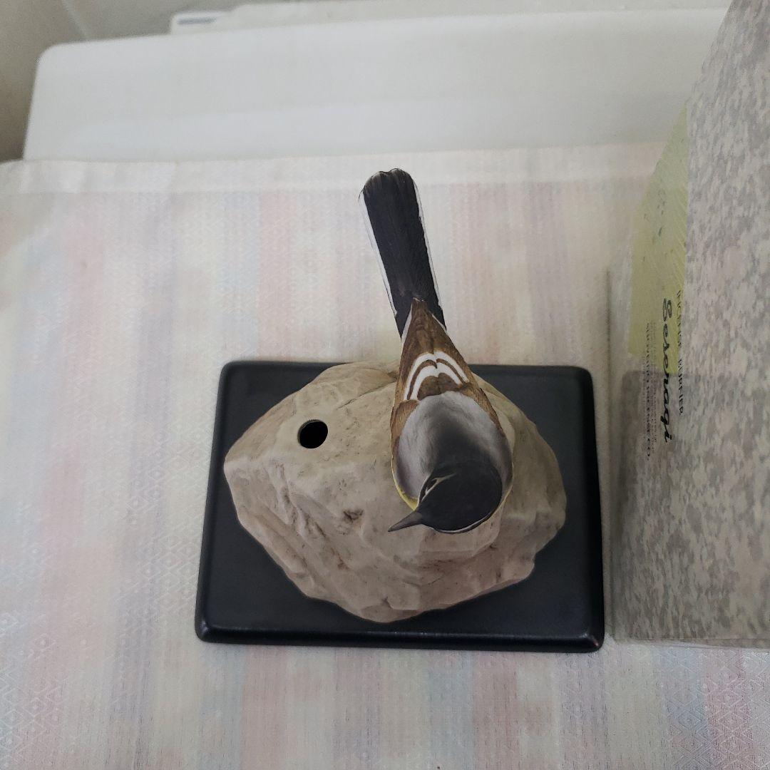 蔵出し松栄堂廃盤香炉鳥の置物陶器製新品説明書付 みぽりんサンマのまんまお土産品