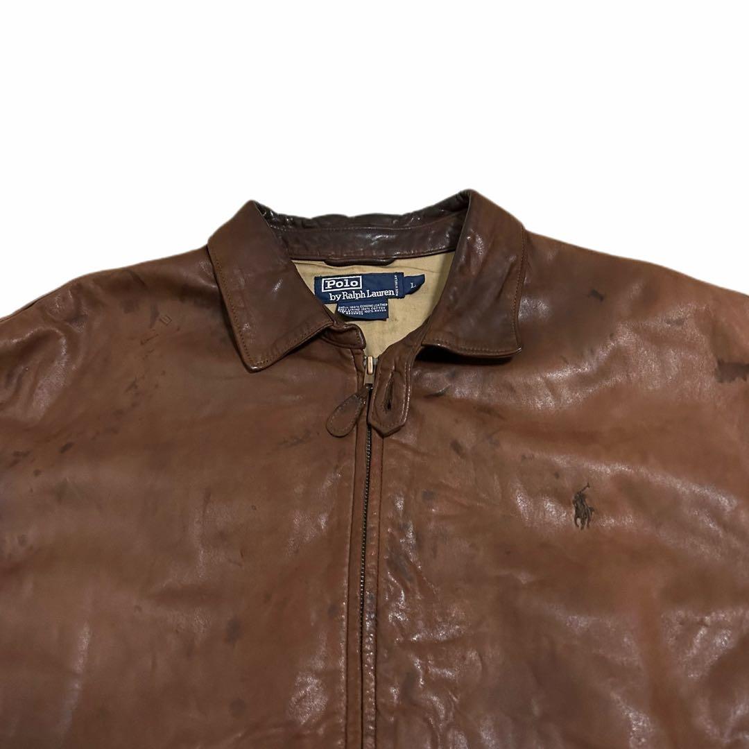 希少 リアムギャラガー着 90s Ralph Lauren レザージャケット