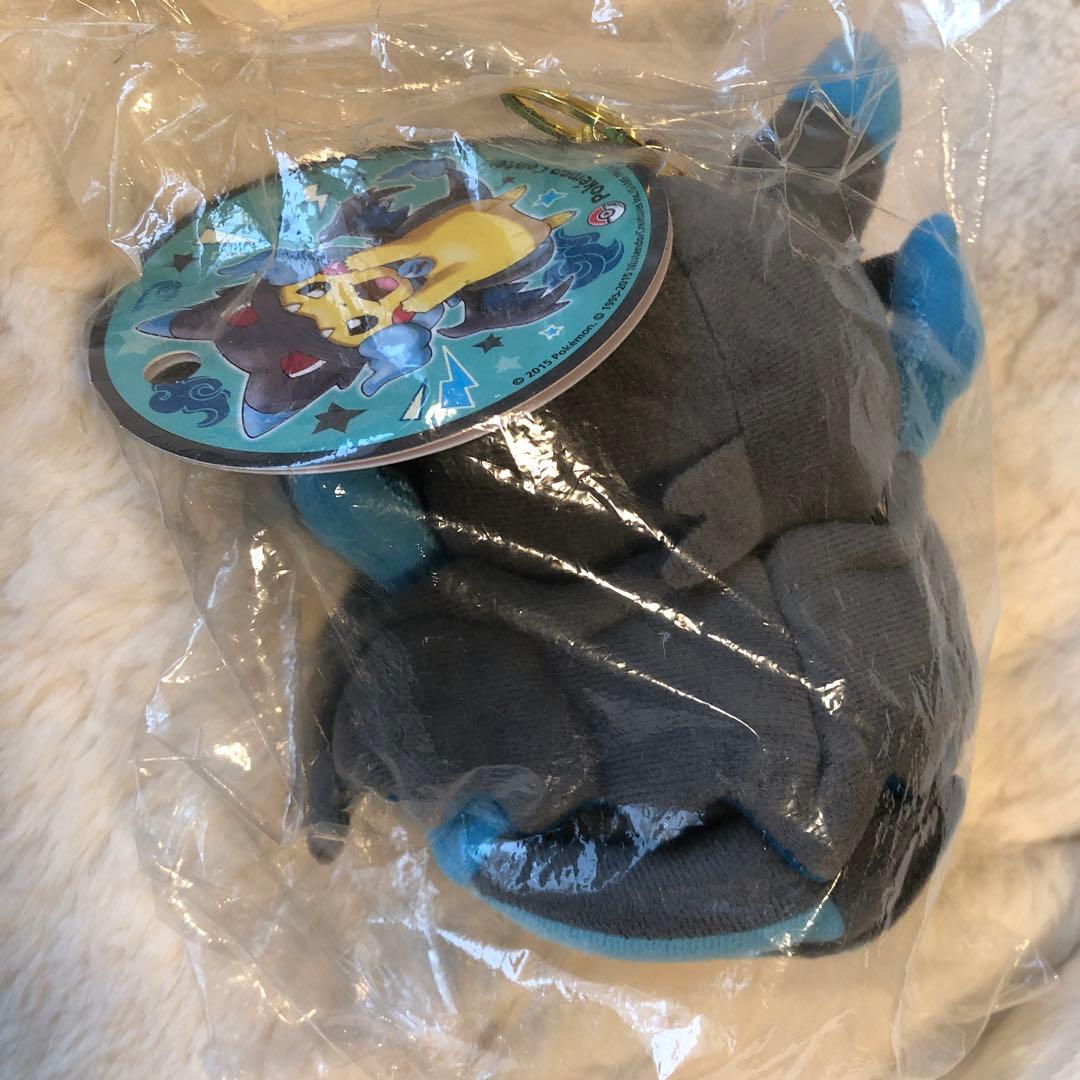 ポケモン　メガリザードンXのポンチョをきたピカチュウ マスコット　ぬいぐるみ