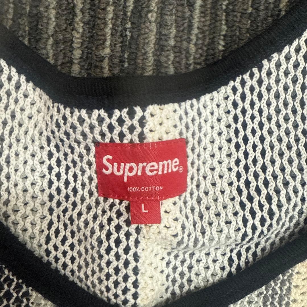 Supreme knit ストライプ タンクトップ L