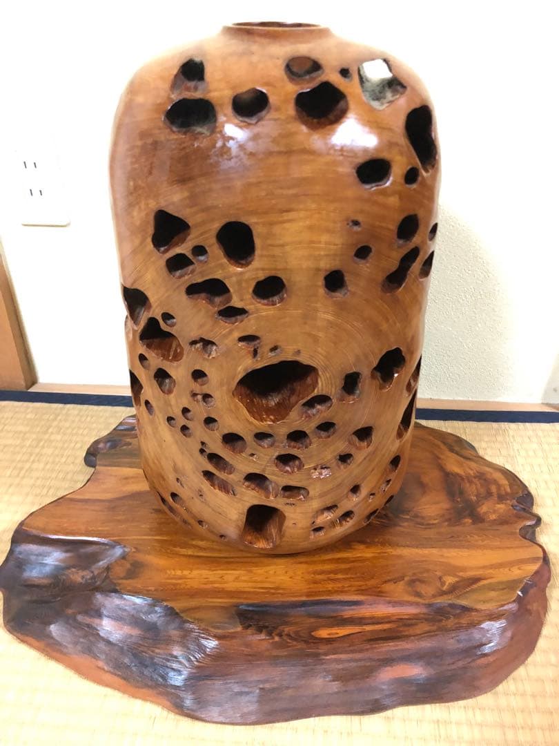 屋久杉 壺と台座