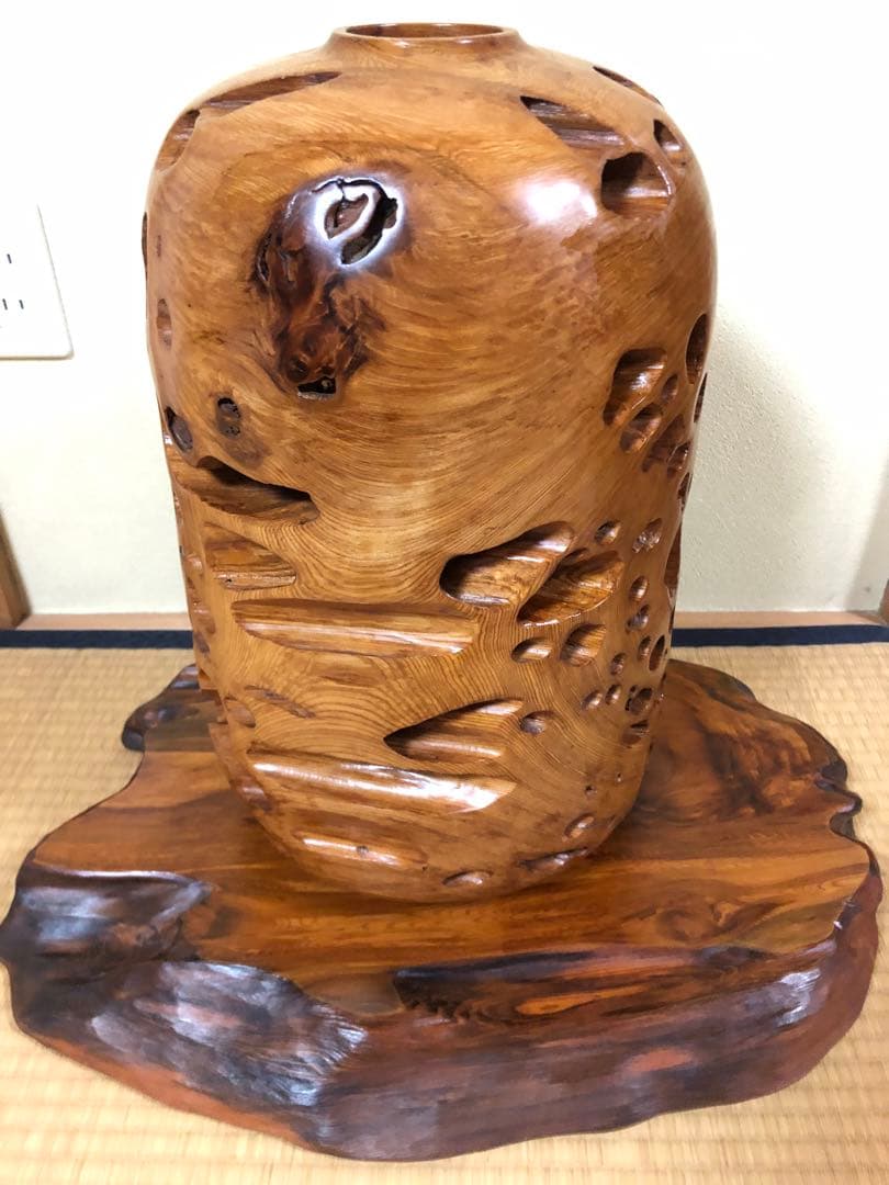 屋久杉 壺と台座