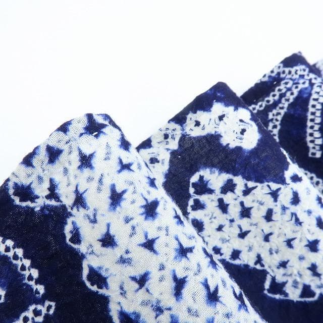 Y3482◆美品 有松鳴海絞り 背・居敷当て付 手縫い 高級浴衣 洗える夏着物