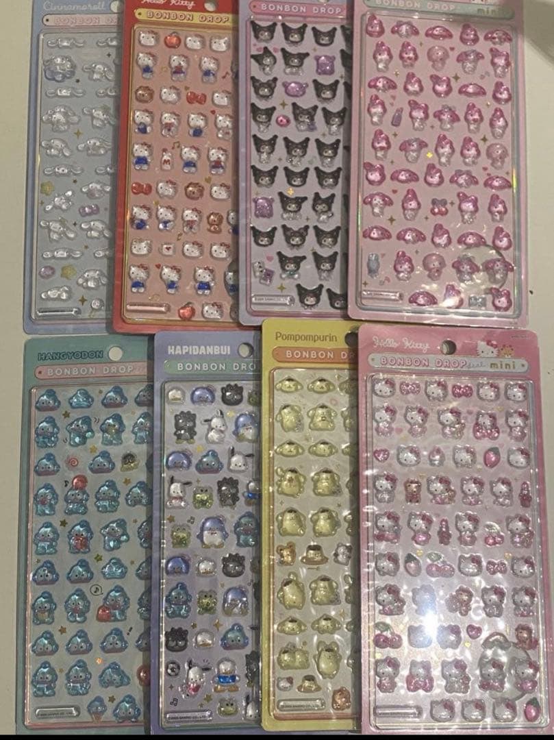 【正規品】本日発送　サンリオ ボンボンドロップシール　ミニ ８枚セット