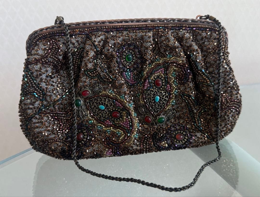 hashimoto ビーズ　ハンドバッグ　はしもと