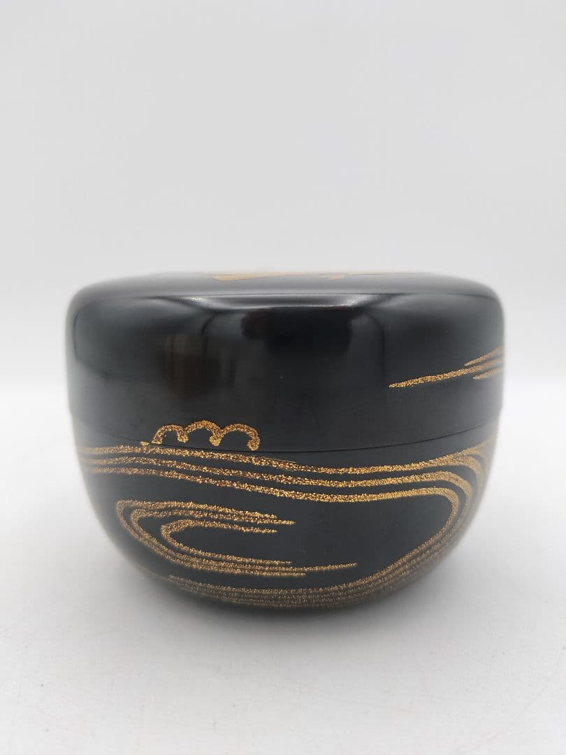 b905【新品・未使用】大平棗 おしどり 鴛鴦　内梨子地 田崎昭一郎 木箱 茶道