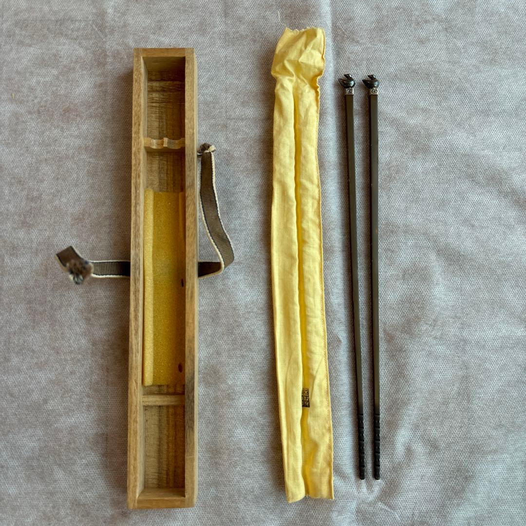 南鐐鳥頭真鍮　火箸　十三代　金谷五良三郎　茶道具