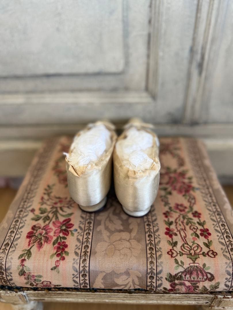 フランスアンティークシルクウェディングシューズマリアージュ