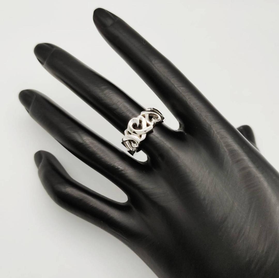 【極美品】✨ティファニー　リング12.5（12）　トリプルラビングハートSV指輪