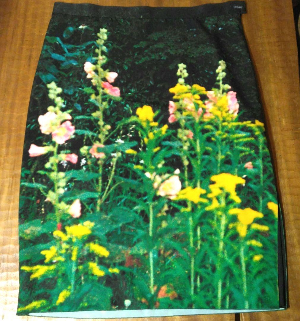 agnès b. 転写プリント花柄タイトスカート 36