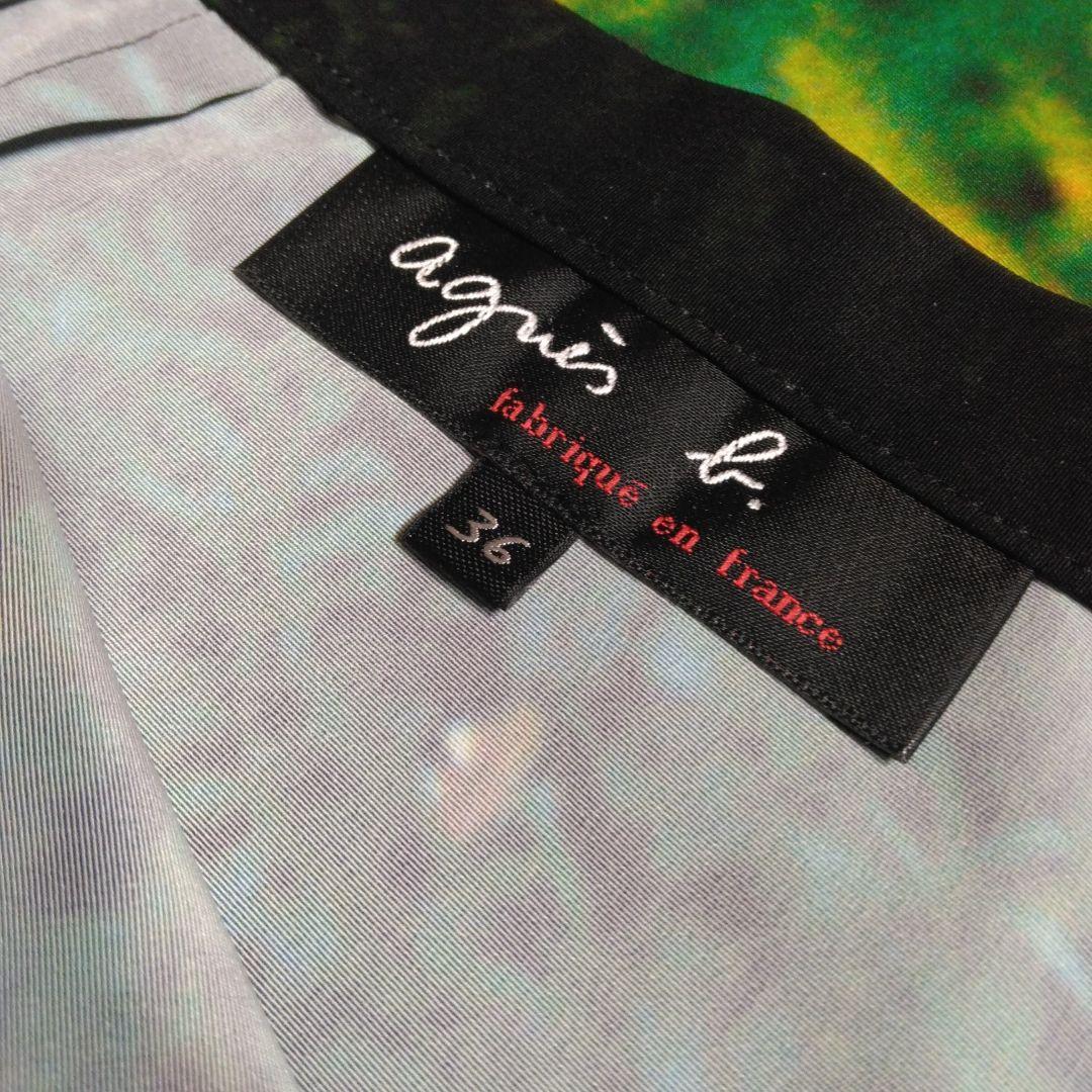 agnès b. 転写プリント花柄タイトスカート 36