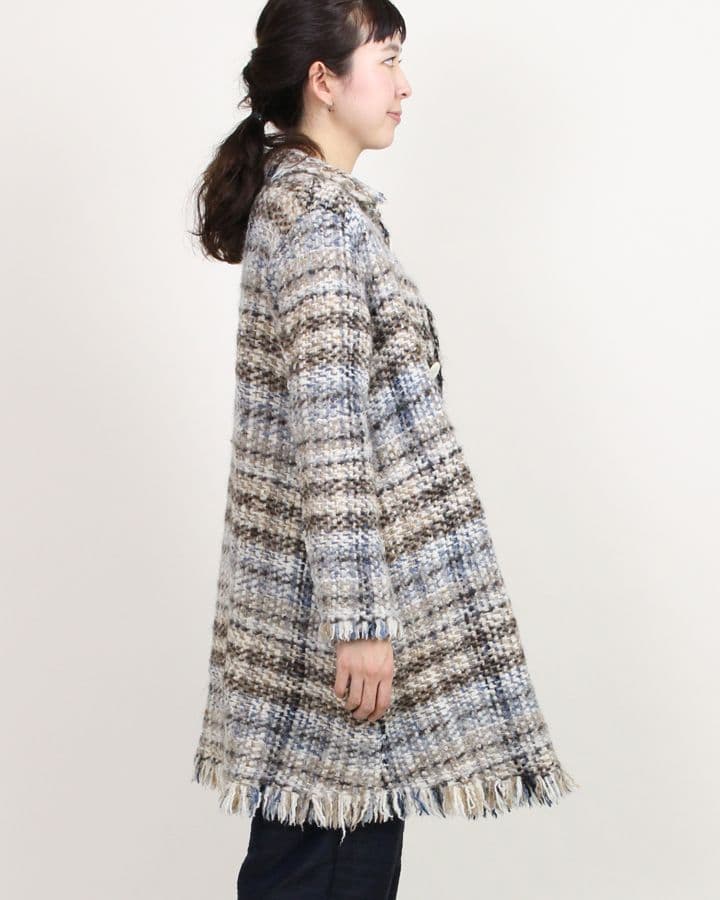 〇45R　ブランケット藍ツイードコート　45rpm　ハンドメイド