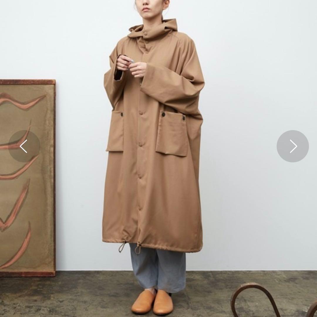 Dulcamara よそいきレイヤードビッグフラップロングコート ブラウン