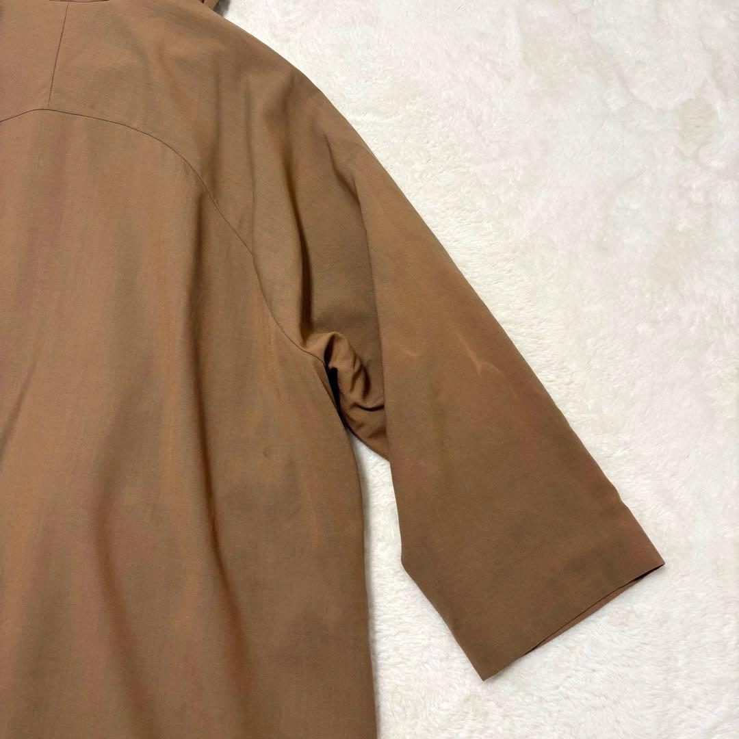 Dulcamara よそいきレイヤードビッグフラップロングコート ブラウン