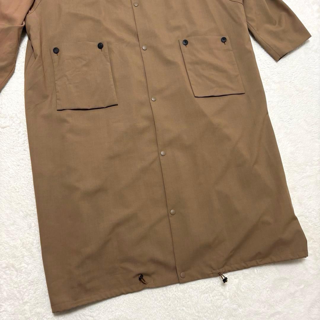 Dulcamara よそいきレイヤードビッグフラップロングコート ブラウン