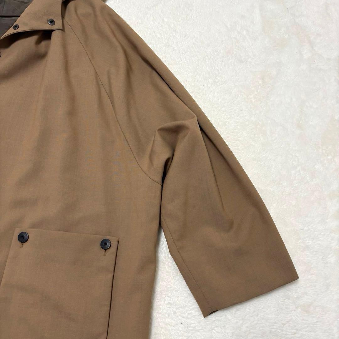 Dulcamara よそいきレイヤードビッグフラップロングコート ブラウン