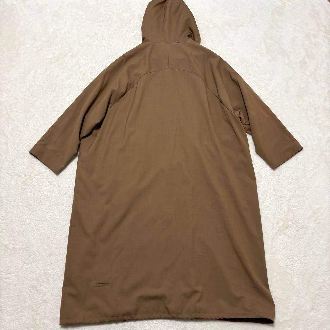 Dulcamara よそいきレイヤードビッグフラップロングコート ブラウン